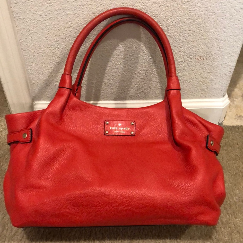 Kate Spade New York Red Leather Berkshire Road Stevie Shoulder Bag
